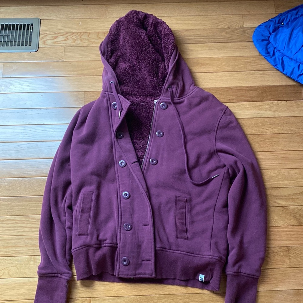 Roxy fleece zip up and button jacket